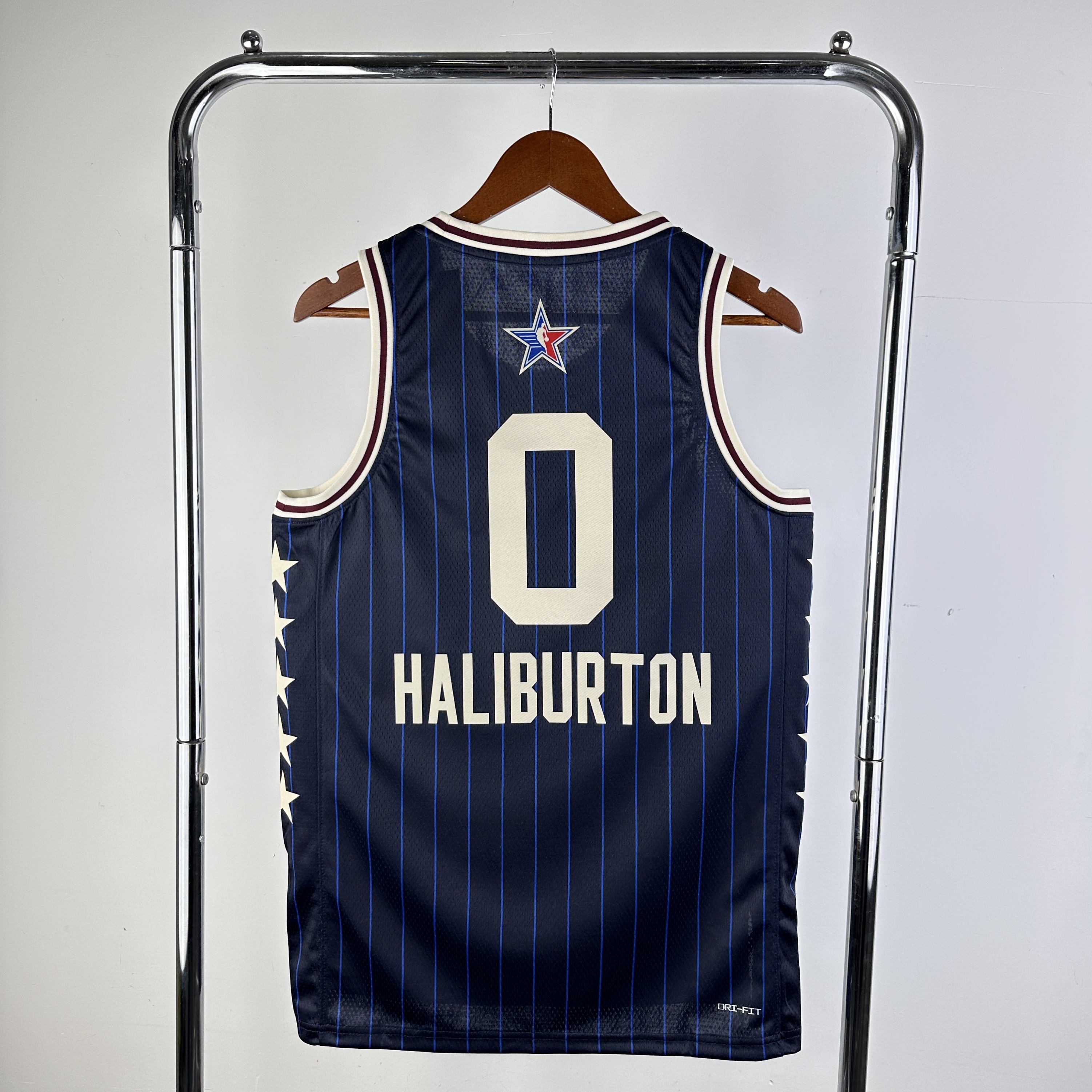 Men All-star season #0 Haliburton Blue Stripe 2024 NBA Jersey